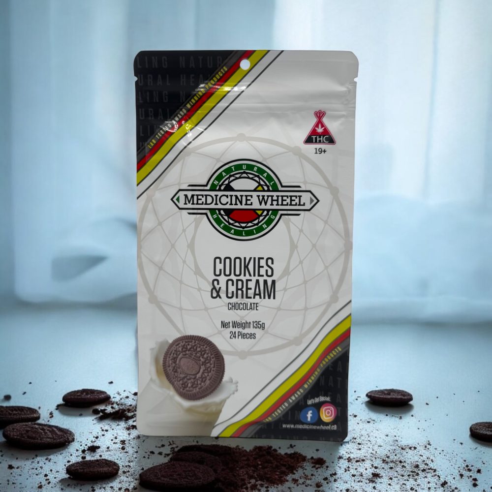 Medicine Wheel Cookies N Cream Chocolate Bar